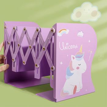 360Home Bunte Buchstütze ausziehbar Buchständer Einhorn